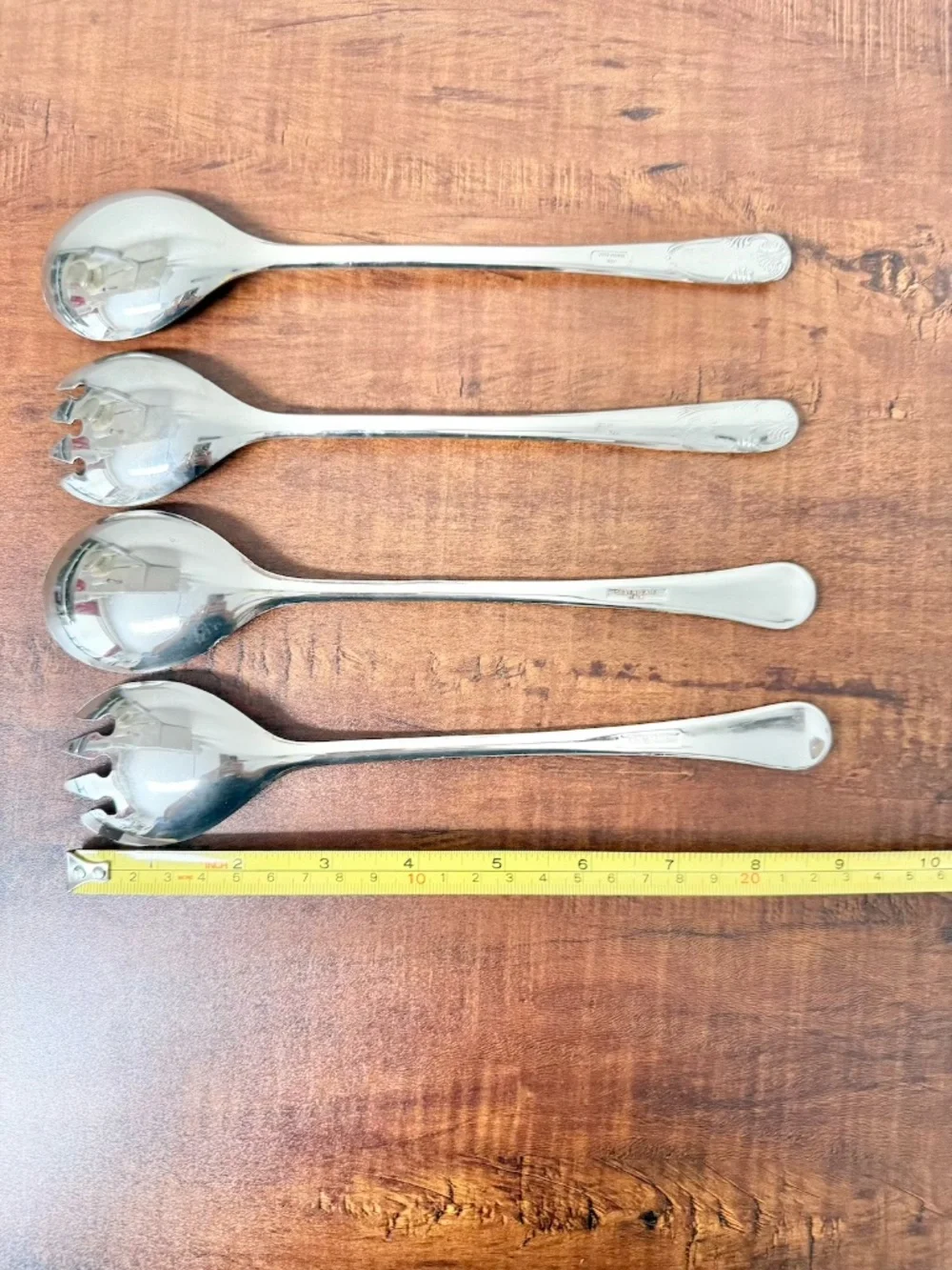 Vintage Italian Silver Plate Salad Server Set x2